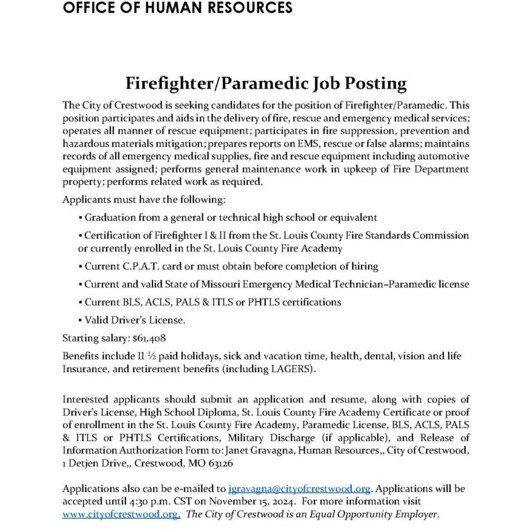 Crestwood FF-Paramedic through 11-15-2024
